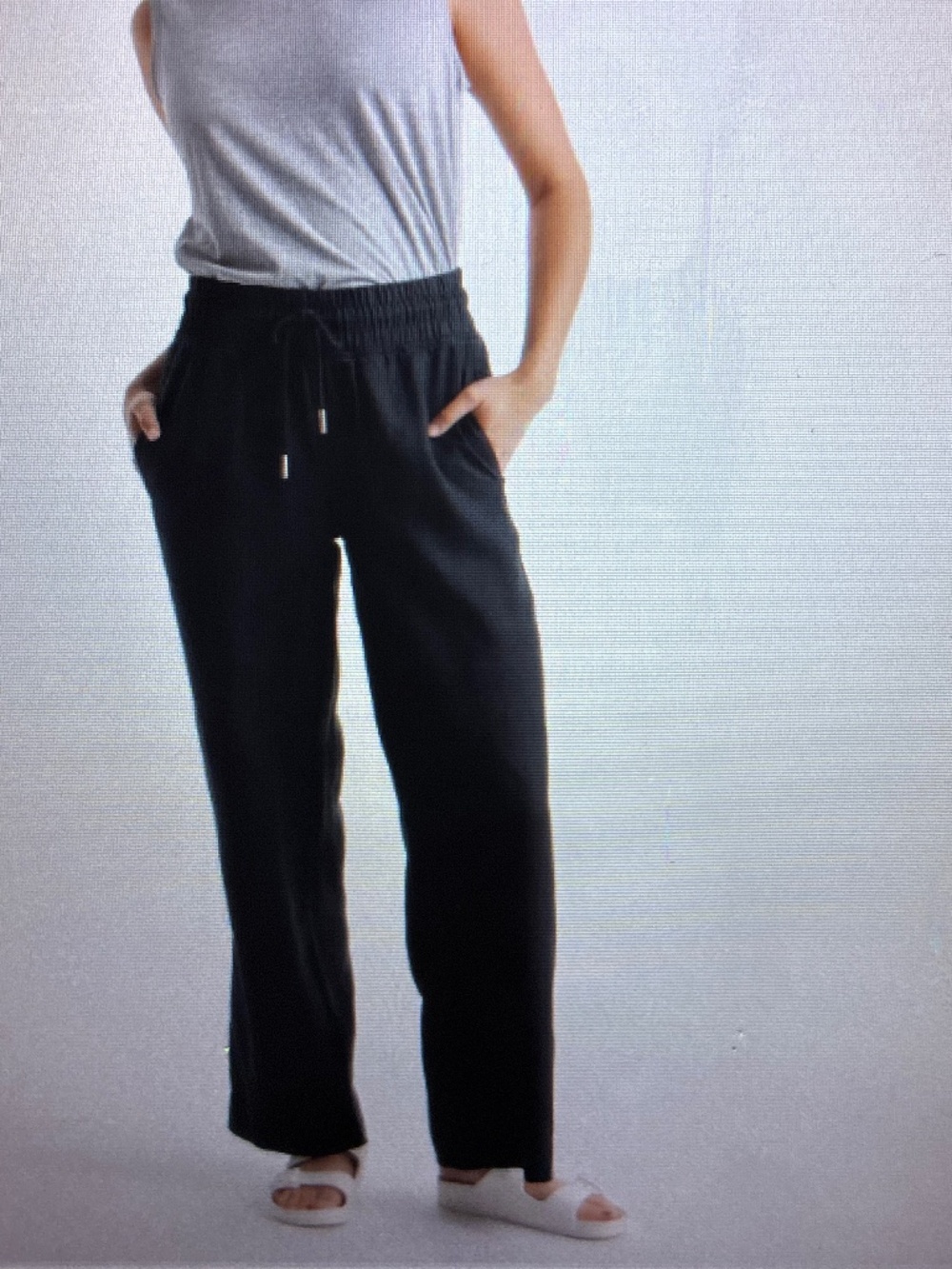 Quince NWT 100% European Linen Elastic and Drawstring Waist Wide leg Pants